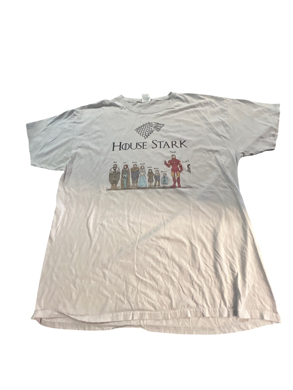Game of Thrones Marvel Crossover House Stark Tony Iron Man Graphic Tee XL